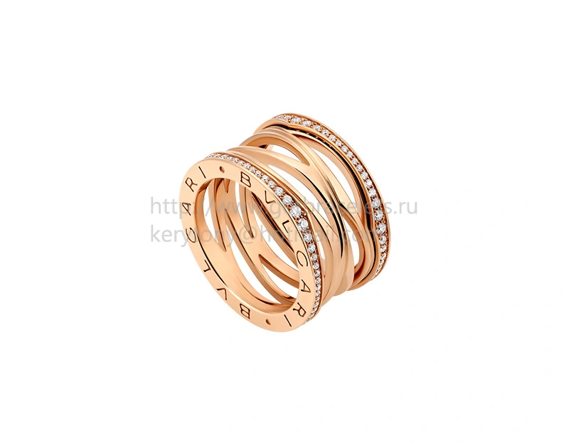 B.zero1 Design Legend 4-Band Ring in Rose Gold Set with Pave Diamonds