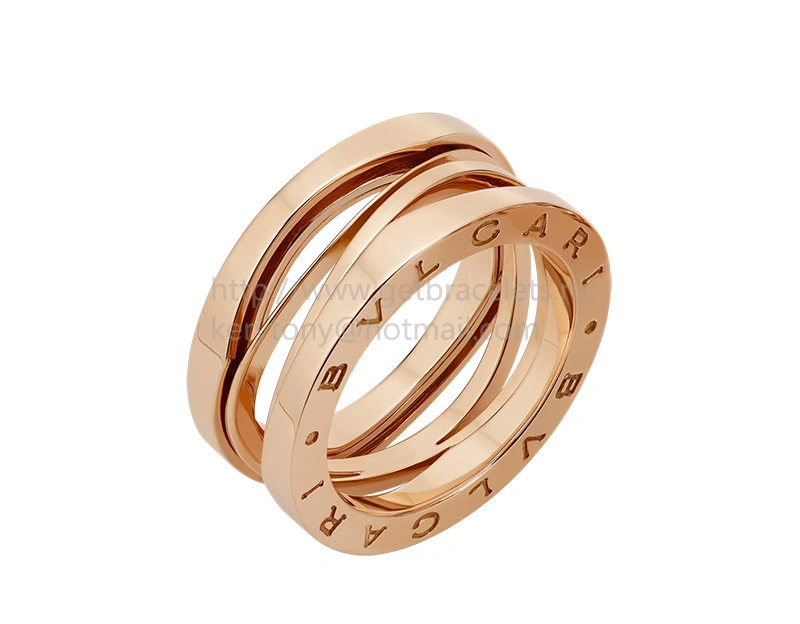B.zero1 Design Legend Geometric Design 3-Band Ring in Rose Gold