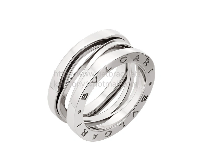 B.zero1 Design Legend Geometric Design 3-Band Ring in White Gold