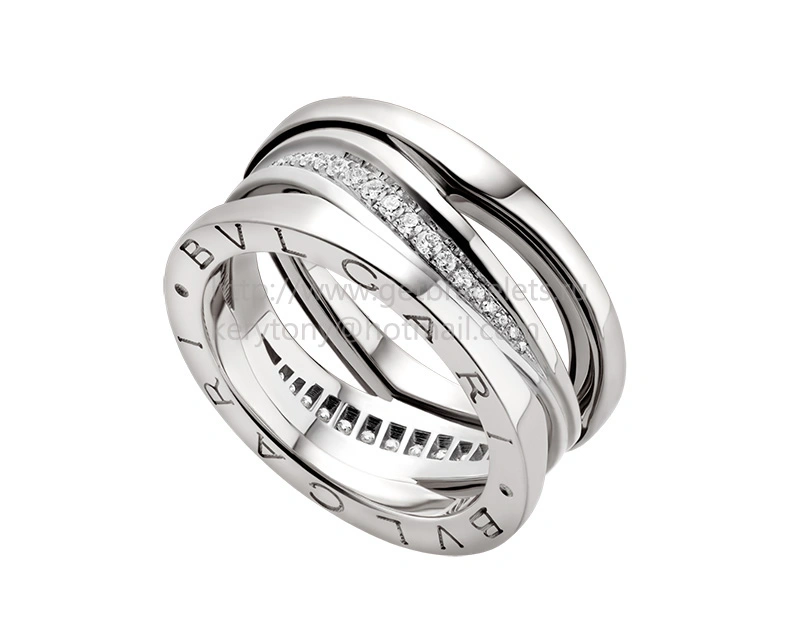 B.zero1 Design Legend Ring in White Gold Set With Pave Diamonds