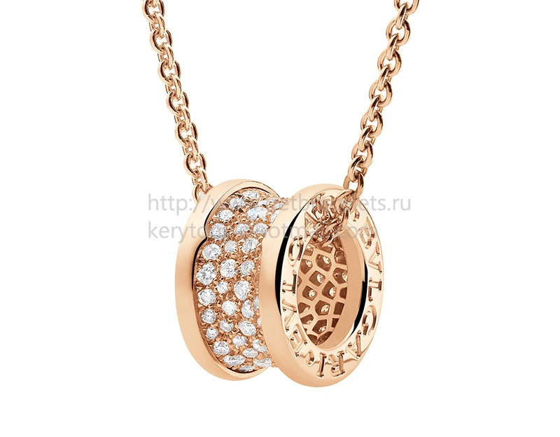 B.zero1 Pave Diamond Pendant with Rose Gold Chain