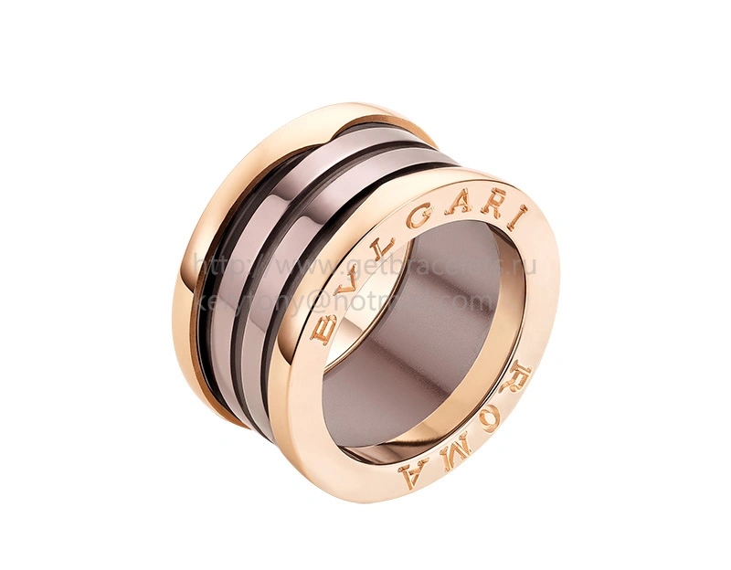 B.zero1 ROMA 4-Band Ring Rose Gold with Bronze Ceramic
