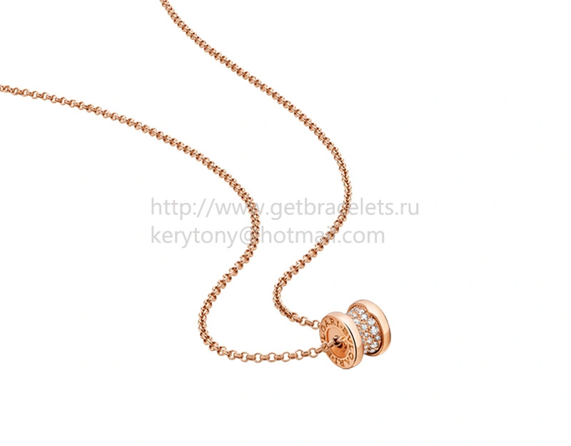 B.zero1 Rose Gold Necklace with Pave Diamonds
