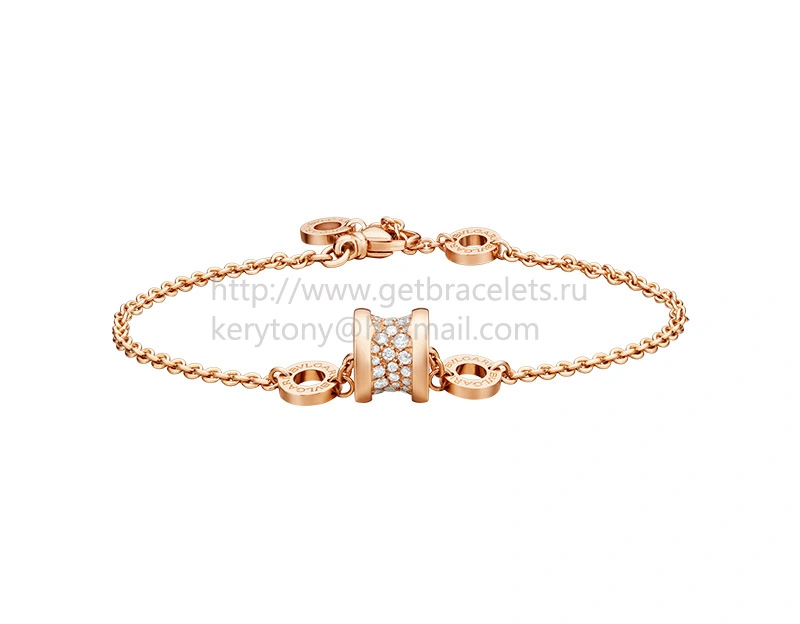 B.zero1 Soft Bracelet in Rose Gold with Pave Diamonds