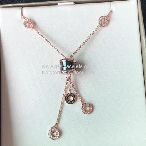 B.zero1 Tassels Necklace Black Ceramic with Diamonds 3 Colors Luxury