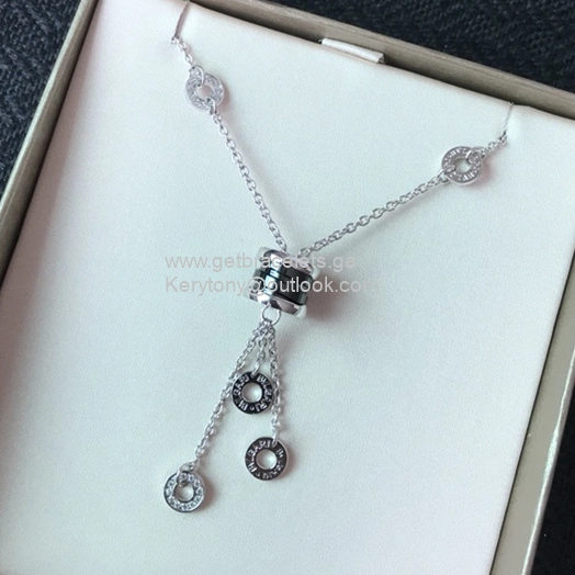 B.zero1 Tassels Necklace Black Ceramic with Diamonds 3 Colors Luxury