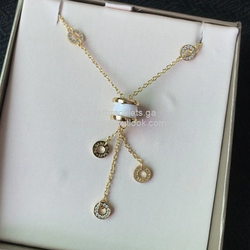 B.zero1 Tassels Necklace White Ceramic with Diamonds 3 Colors High Quality