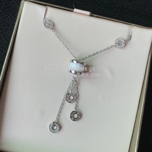 B.zero1 Tassels Necklace White Ceramic with Diamonds 3 Colors High Quality