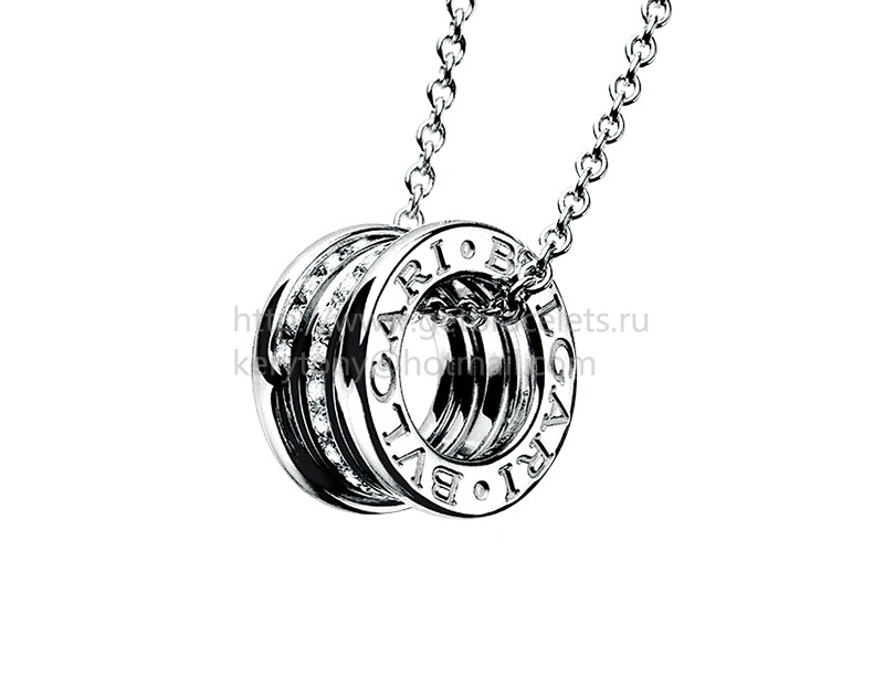 B.zero1 White Gold with Pave Diamond Pendant
