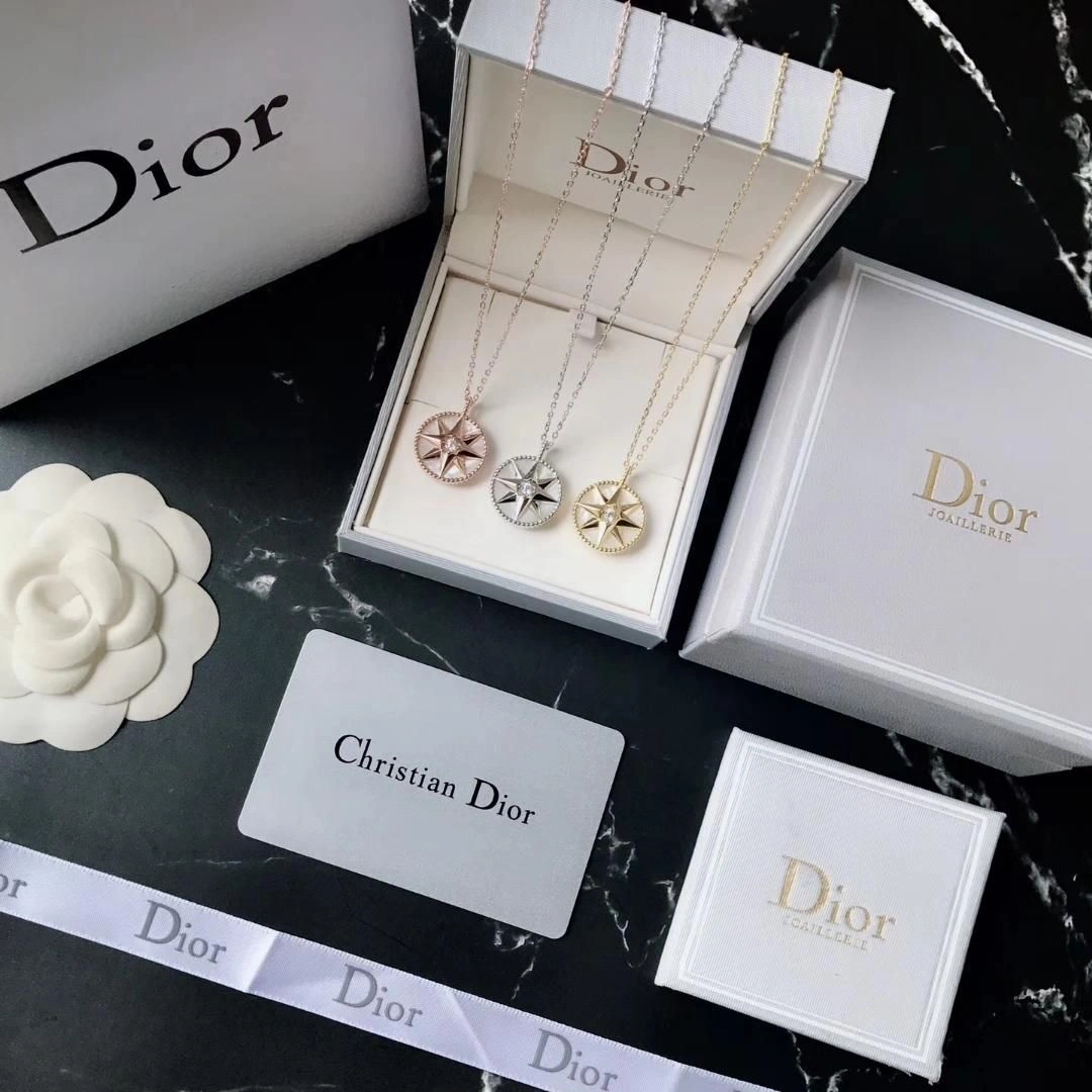 Best Dior Rose Des Vents White MOP Eight-Pointed Star Pendant Ladies Diamonds Necklace Rose Gold Yellow Gold  Silver