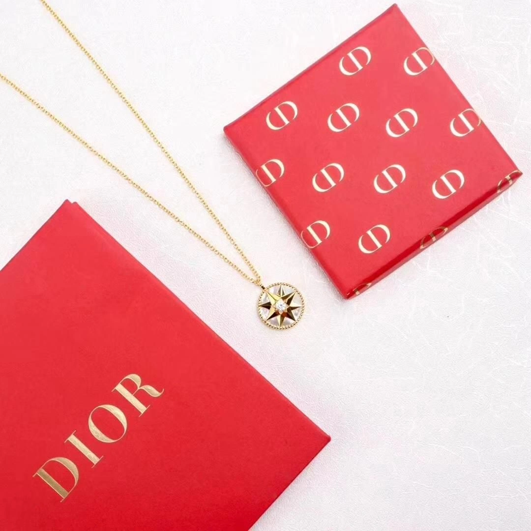 Best Dior Rose Des Vents White MOP Eight-Pointed Star Pendant Ladies Diamonds Necklace Rose Gold Yellow Gold  Silver