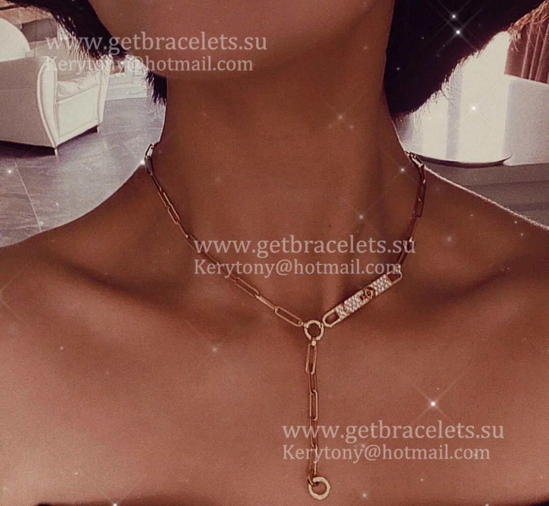 Best Gift Girls Hermes Kelly Chaine Lariat Necklace With Diamonds Rose Gold Silver Yellow Gold