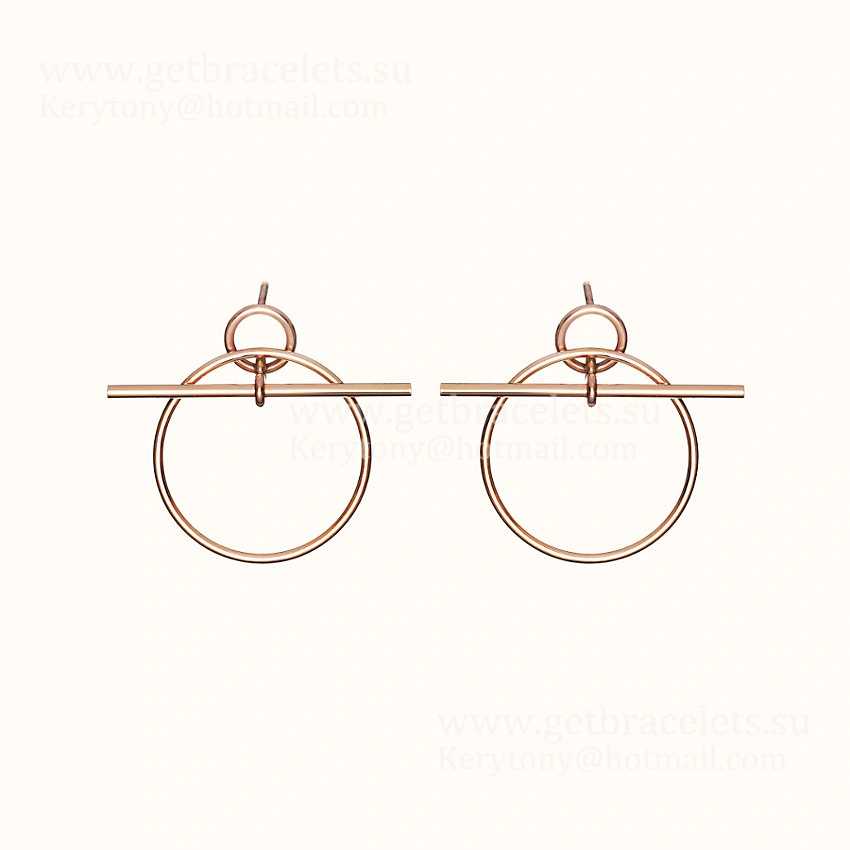 Best Gift Girls Hermes Loop Graphic Earrings Rose Gold
