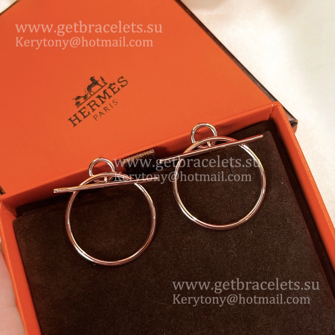 Best Gift Girls Hermes Loop Graphic Earrings Rose Gold