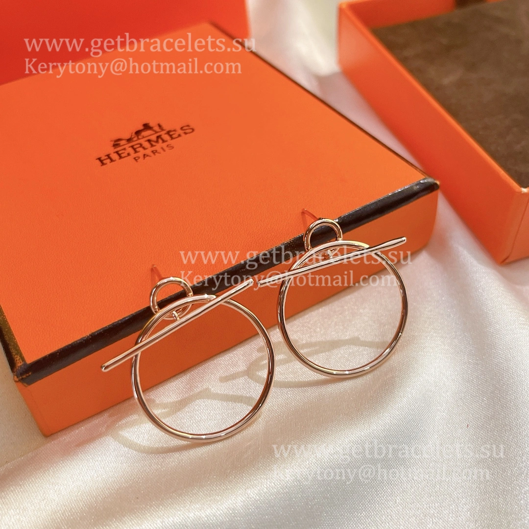 Best Gift Girls Hermes Loop Graphic Earrings Rose Gold