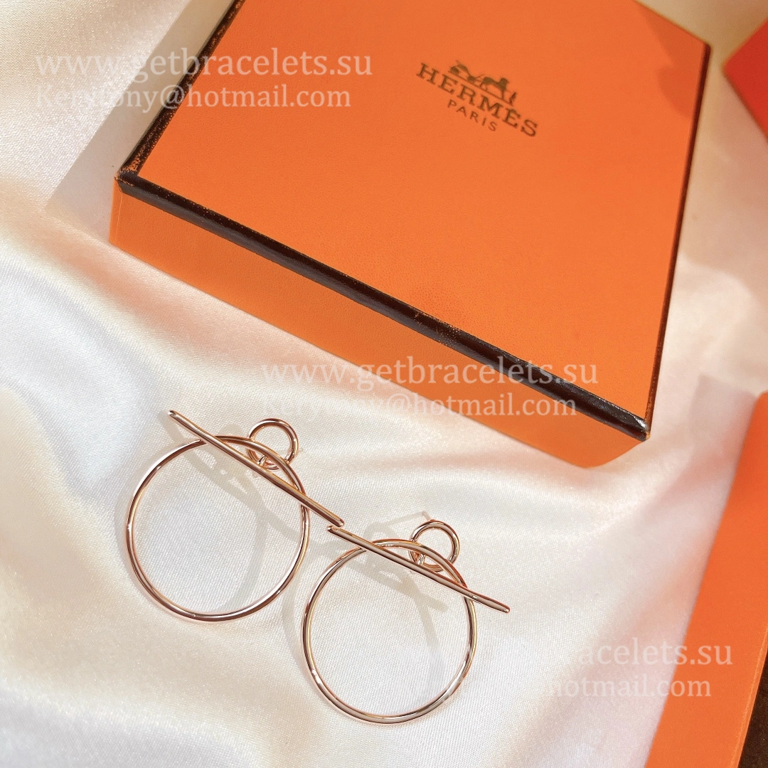 Best Gift Girls Hermes Loop Graphic Earrings Rose Gold