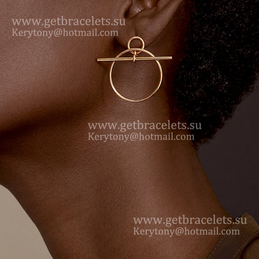 Best Gift Girls Hermes Loop Graphic Earrings Rose Gold