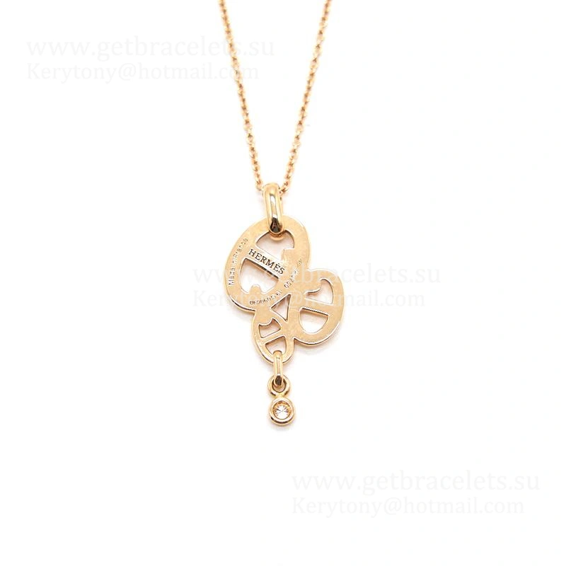 Best Hermes Trio Farandole Necklace With 1 Diamonds Rose Gold Silver