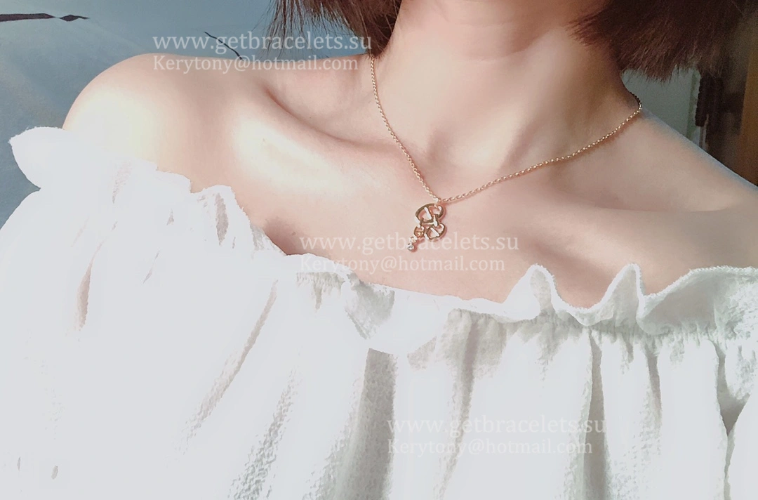 Best Hermes Trio Farandole Necklace With 1 Diamonds Rose Gold Silver