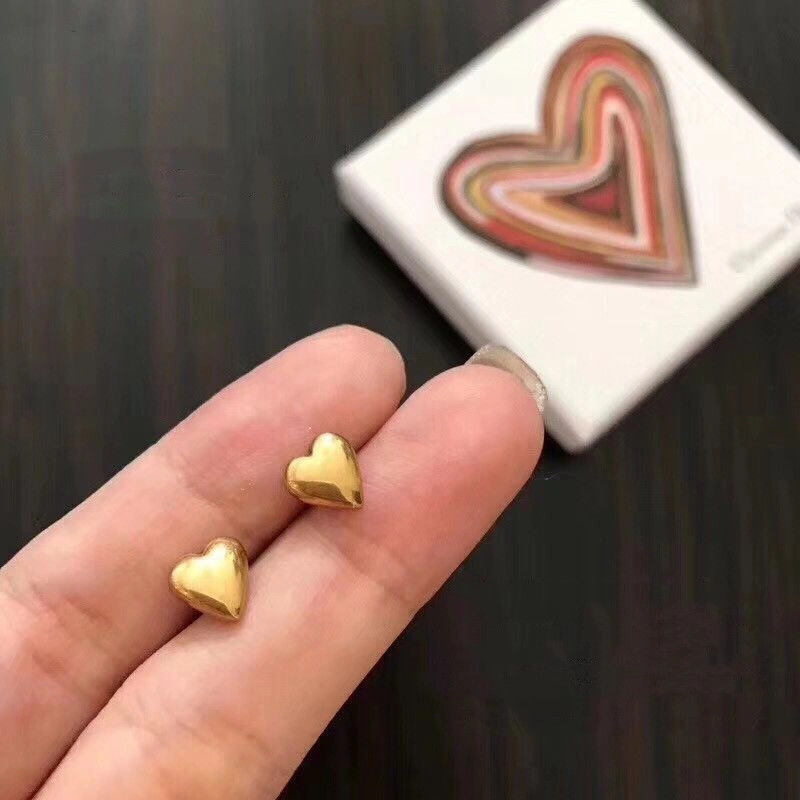 Best Price Dior Dioramour Red Enamel Heart-shaped Pendant Star Detail Women Antique Brass Earrings Fashion Jewellery