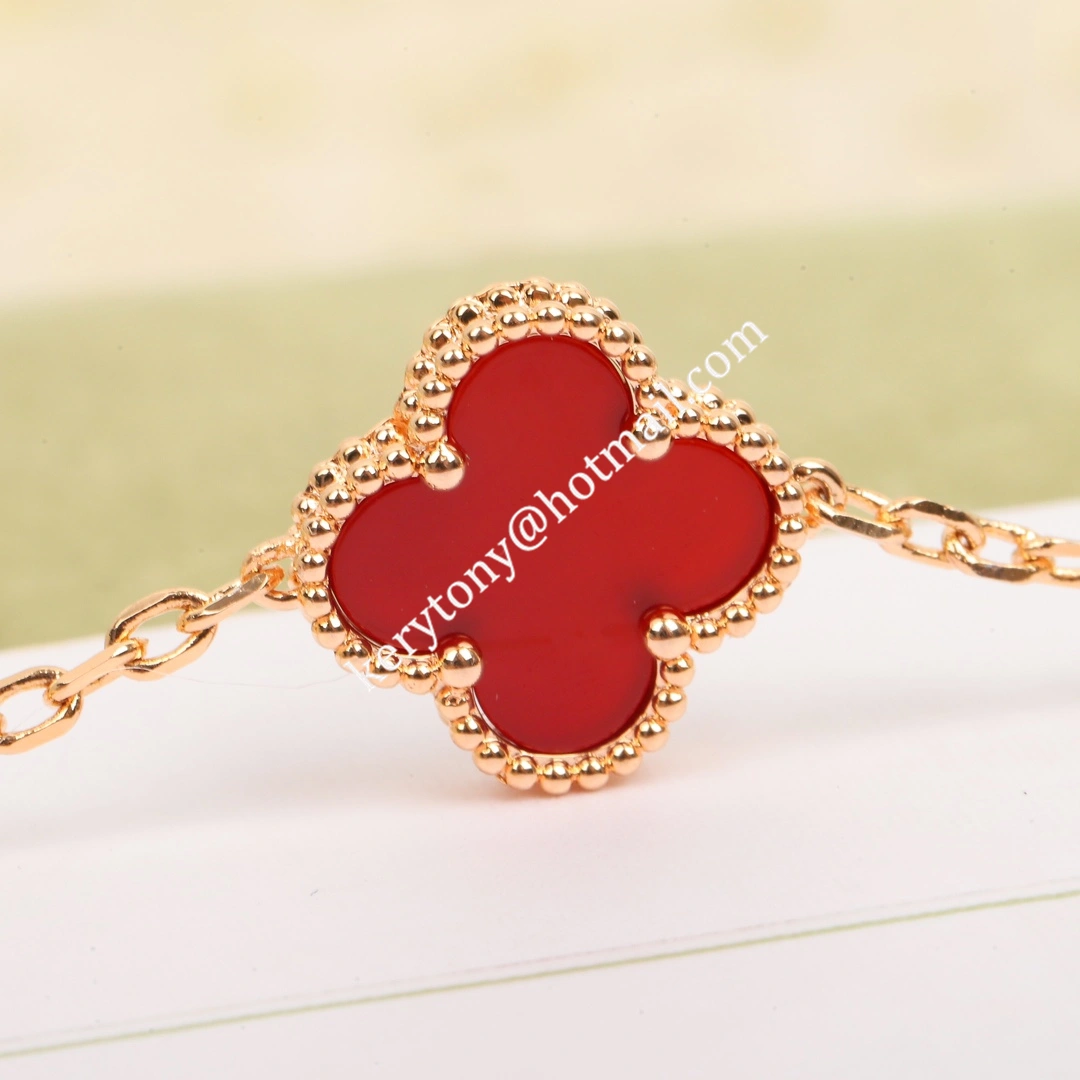 Best Selling Van Cleef Arpels Vintage Alhambra Long Necklace 20 Motifs Rose Gold Carnelian Sale Malaysia