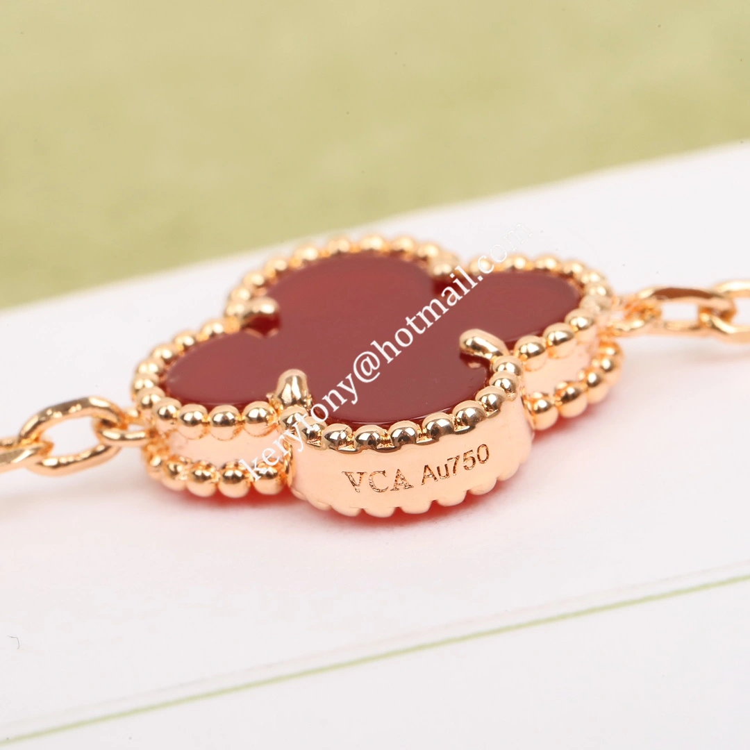 Best Selling Van Cleef Arpels Vintage Alhambra Long Necklace 20 Motifs Rose Gold Carnelian Sale Malaysia