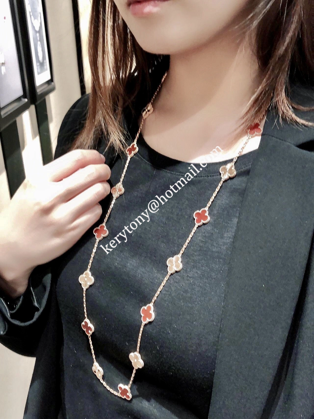 Best Selling Van Cleef Arpels Vintage Alhambra Long Necklace 20 Motifs Rose Gold Carnelian Sale Malaysia