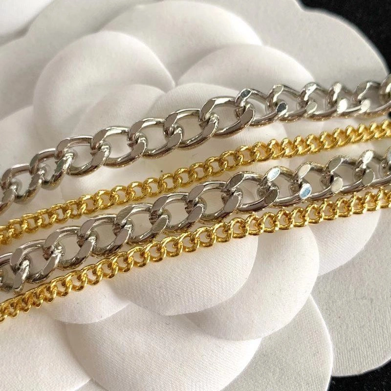 Best Site Christian Dior Clair D Lune CD Logo Diamond Pendant Women Two-tone Double Link Chain Necklace