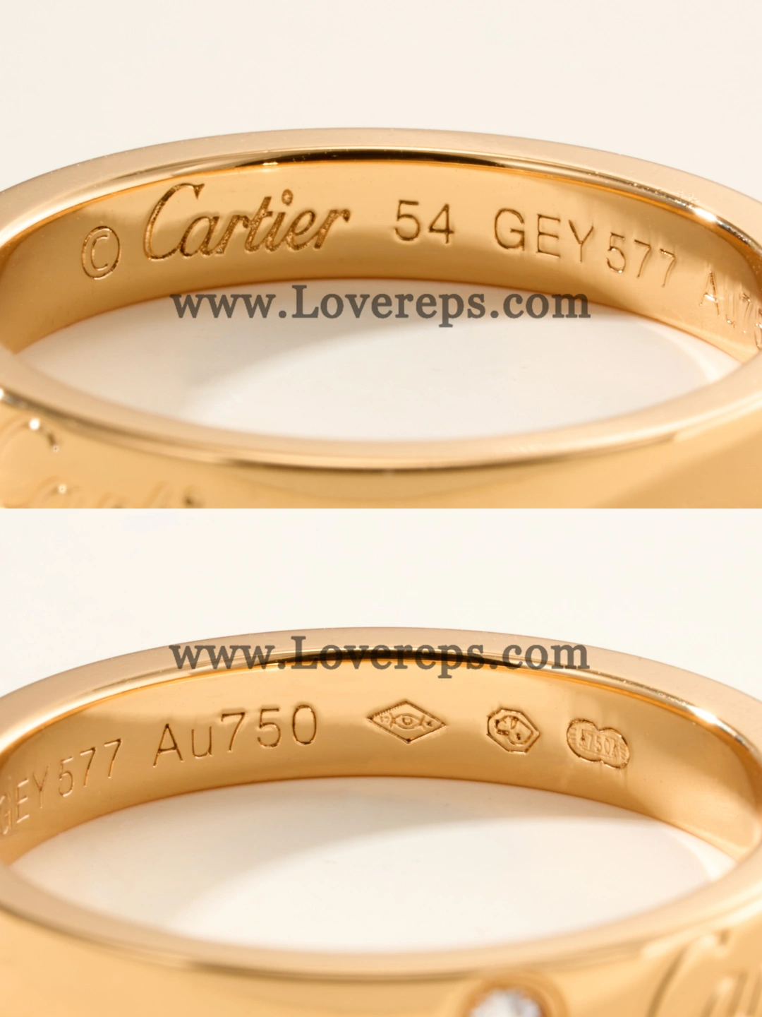 C de Cartier Wedding Ring With 1 Diamond Pink Gold and White Gold Width 3mm