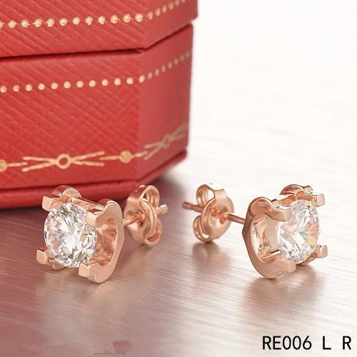Cartier C DE Earrings in 18K Pink Gold With 1 Brilliant-Cut Diamond