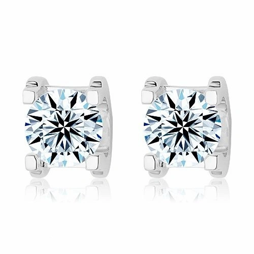Cartier C DE Earrings in 18K White Gold With 1 Brilliant-Cut Diamond
