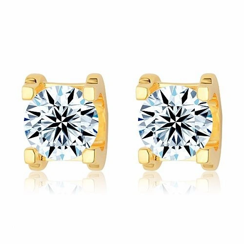 Cartier C DE Earrings in 18K Yellow Gold With 1 Brilliant-Cut Diamond