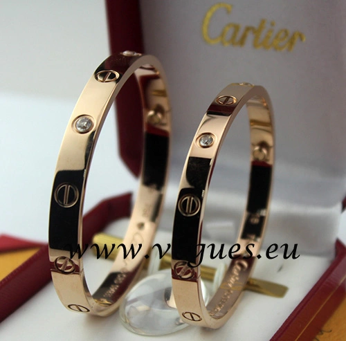 Cartier Couple Bracelet Pink Gold 4 Diamonds B6041005 (New Version – Prevent Screws Fall Out