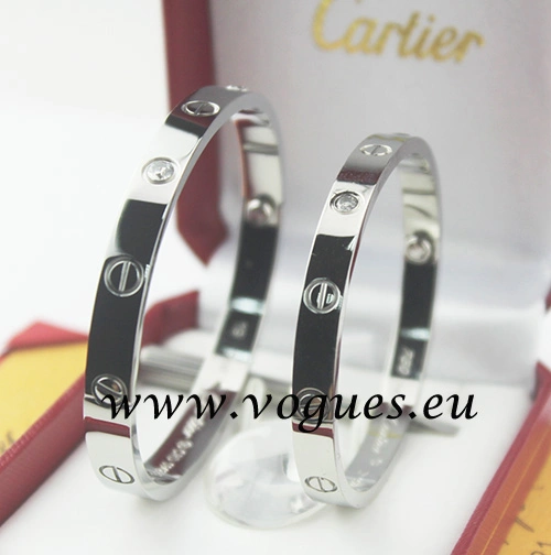 Cartier Couple Bracelet White Gold 4 Diamonds B6041003 (New Version – Prevent Screws Fall Out