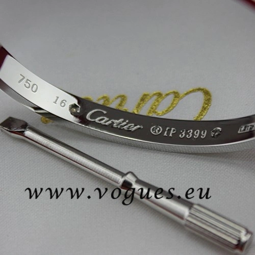 Cartier Couple Bracelet White Gold 4 Diamonds B6041003 (New Version – Prevent Screws Fall Out