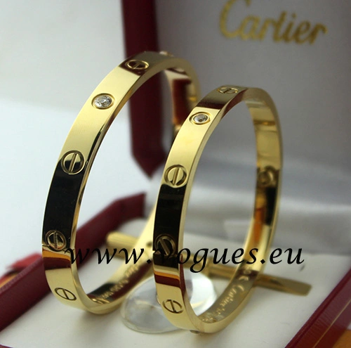 Cartier Couple Bracelet Yellow Gold 4 Diamonds B6041004 (New Version – Prevent Screws Fall Out