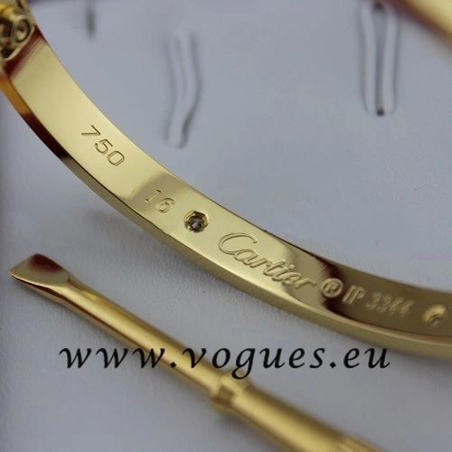Cartier Couple Bracelet Yellow Gold 4 Diamonds B6041004 (New Version – Prevent Screws Fall Out