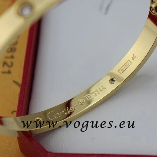 Cartier Couple Bracelet Yellow Gold 4 Diamonds B6041004 (New Version – Prevent Screws Fall Out
