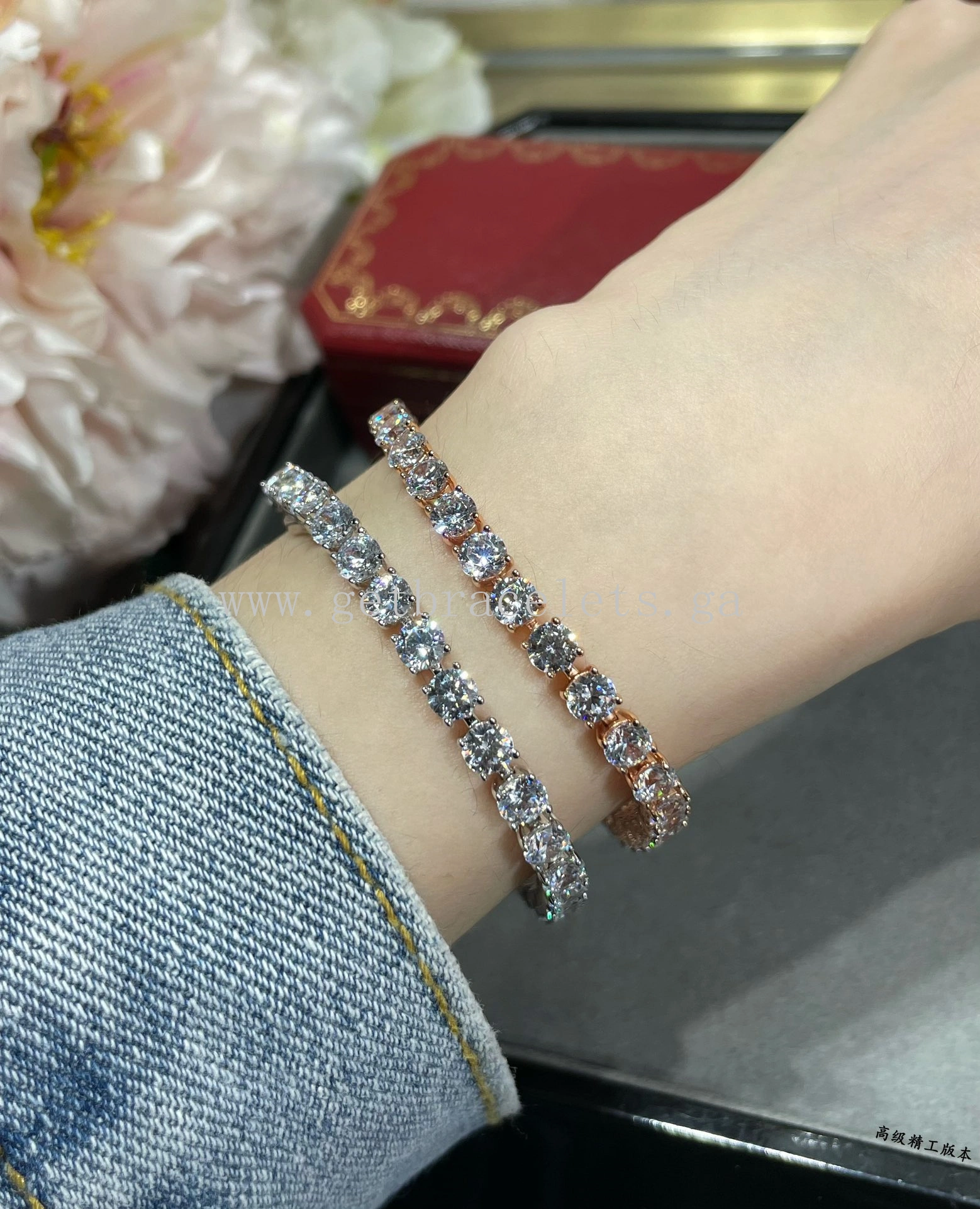 Cartier Essential Lines Diamonds Bracelet Rose Gold White Gold