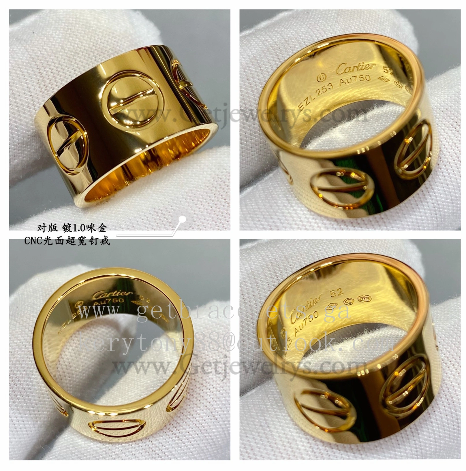 Cartier Extra Large Love Ring Yellow Gold Rose Gold White Gold B4227800