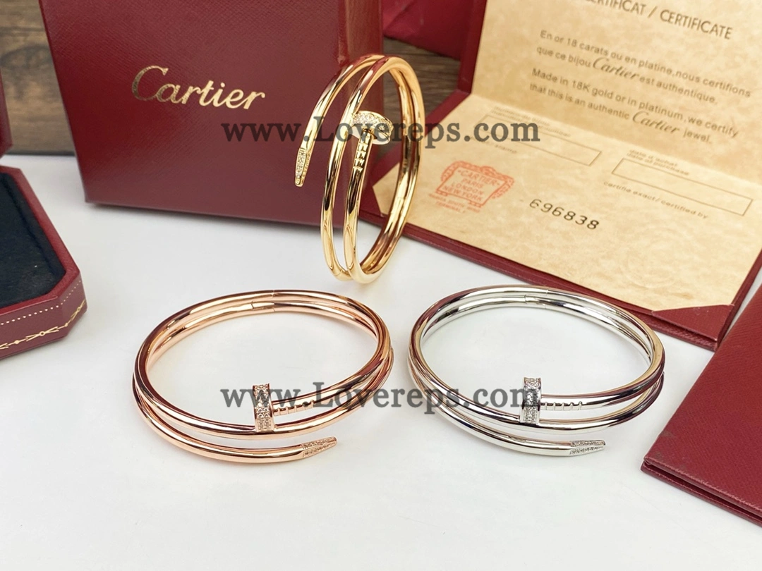 Cartier Juste un Clou Double Bracelet with Diamonds Yellow Gold Rose Gold White Gold