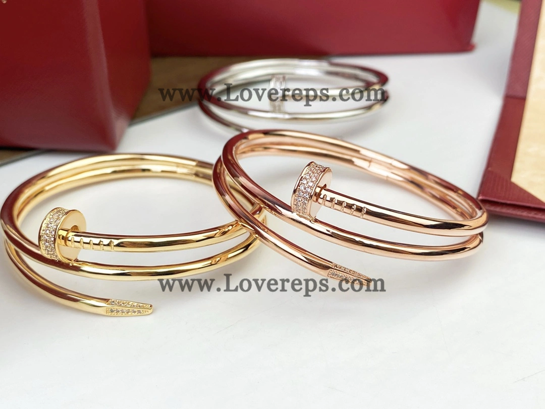 Cartier Juste un Clou Double Bracelet with Diamonds Yellow Gold Rose Gold White Gold