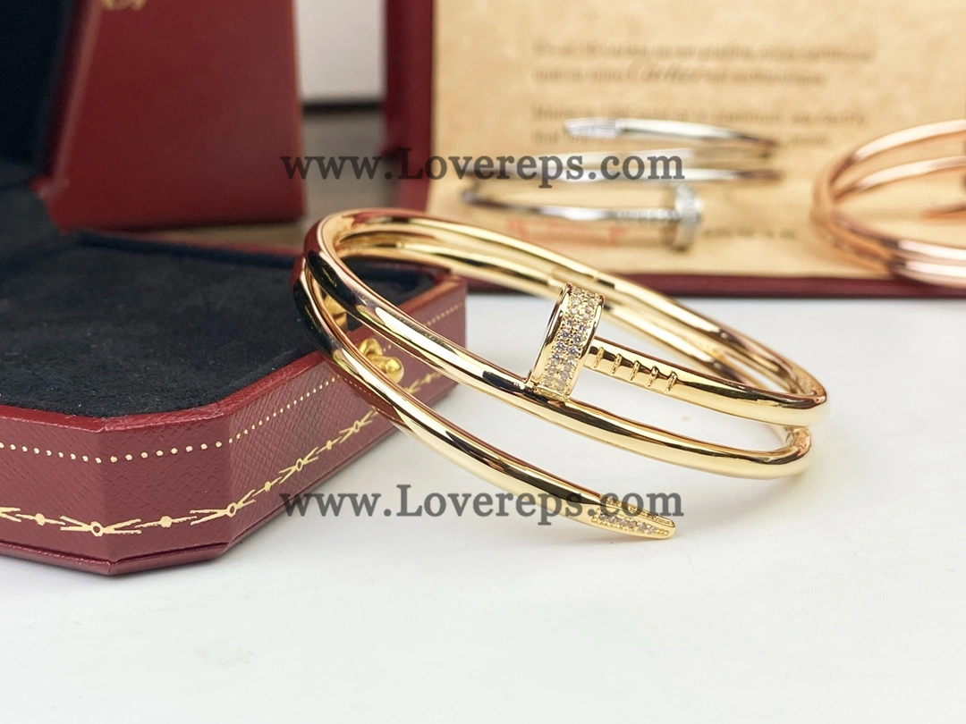 Cartier Juste un Clou Double Bracelet with Diamonds Yellow Gold Rose Gold White Gold