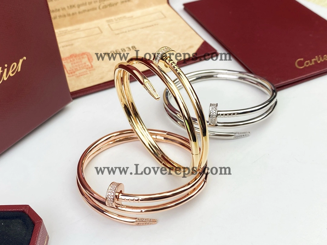 Cartier Juste un Clou Double Bracelet with Diamonds Yellow Gold Rose Gold White Gold