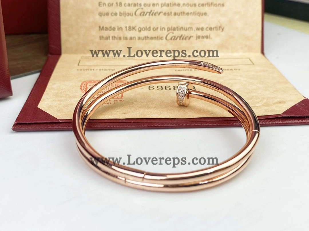 Cartier Juste un Clou Double Bracelet with Diamonds Yellow Gold Rose Gold White Gold