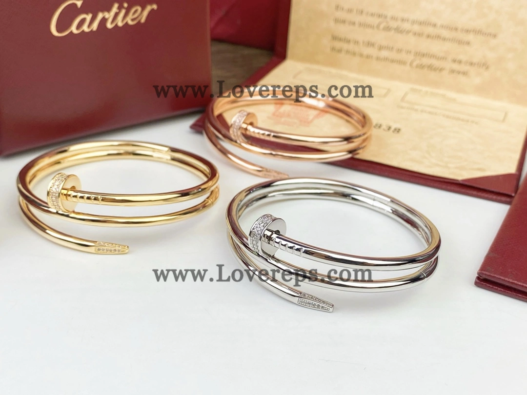 Cartier Juste un Clou Double Bracelet with Diamonds Yellow Gold Rose Gold White Gold