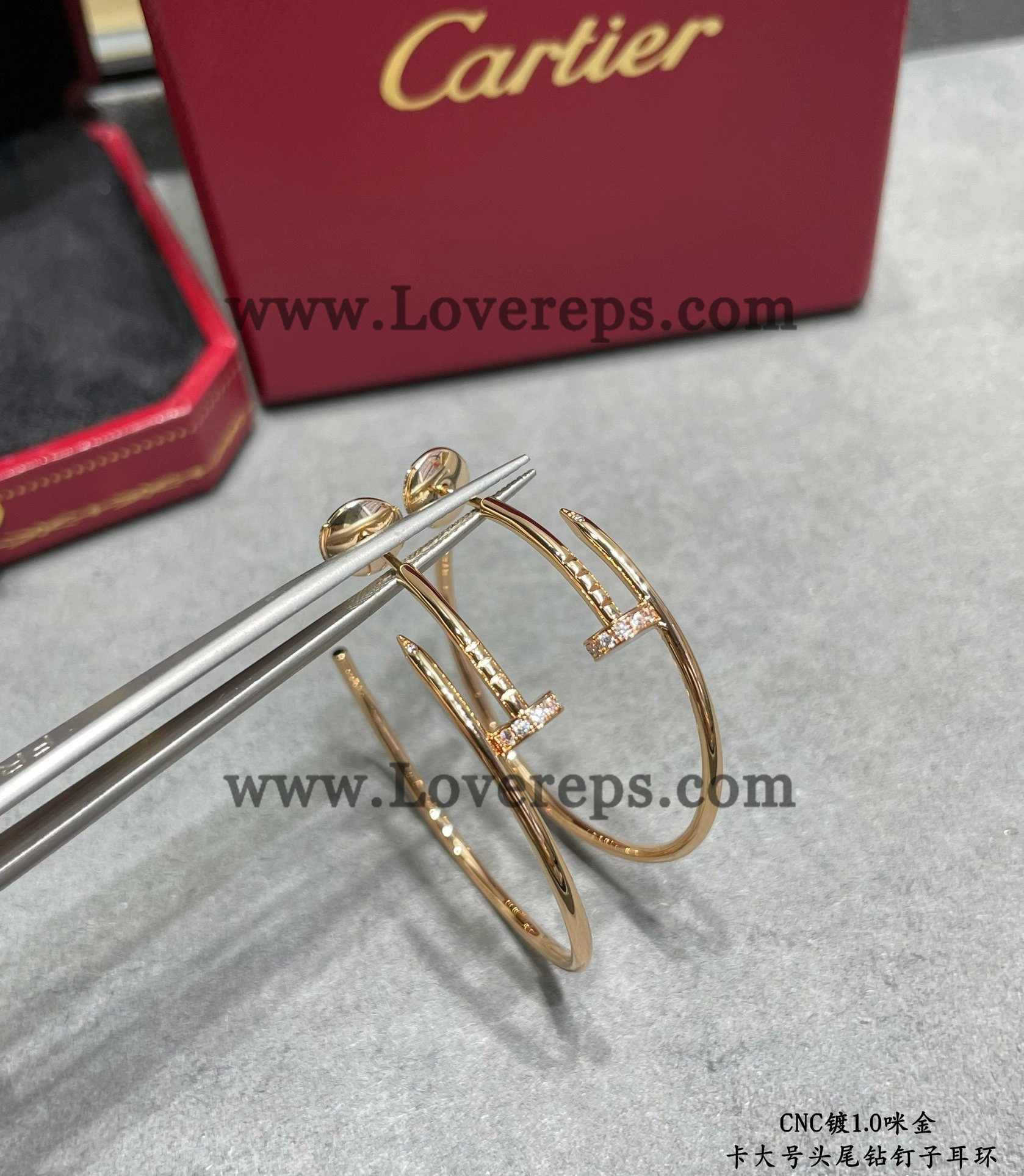 Cartier Juste un Clou Hoop Earrings Large Model with Diamonds Yellow Gold Rose Gold White Gold