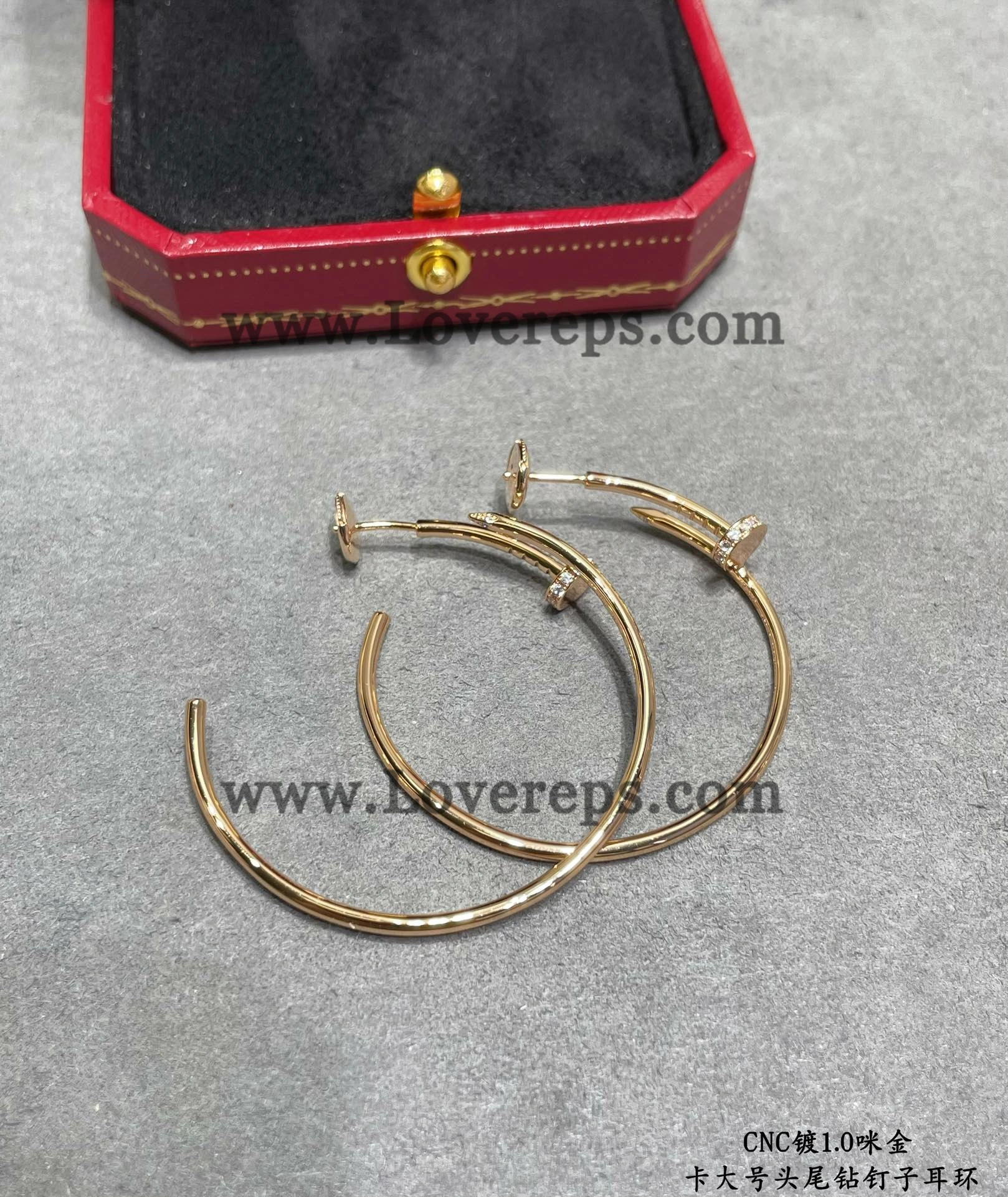 Cartier Juste un Clou Hoop Earrings Large Model with Diamonds Yellow Gold Rose Gold White Gold