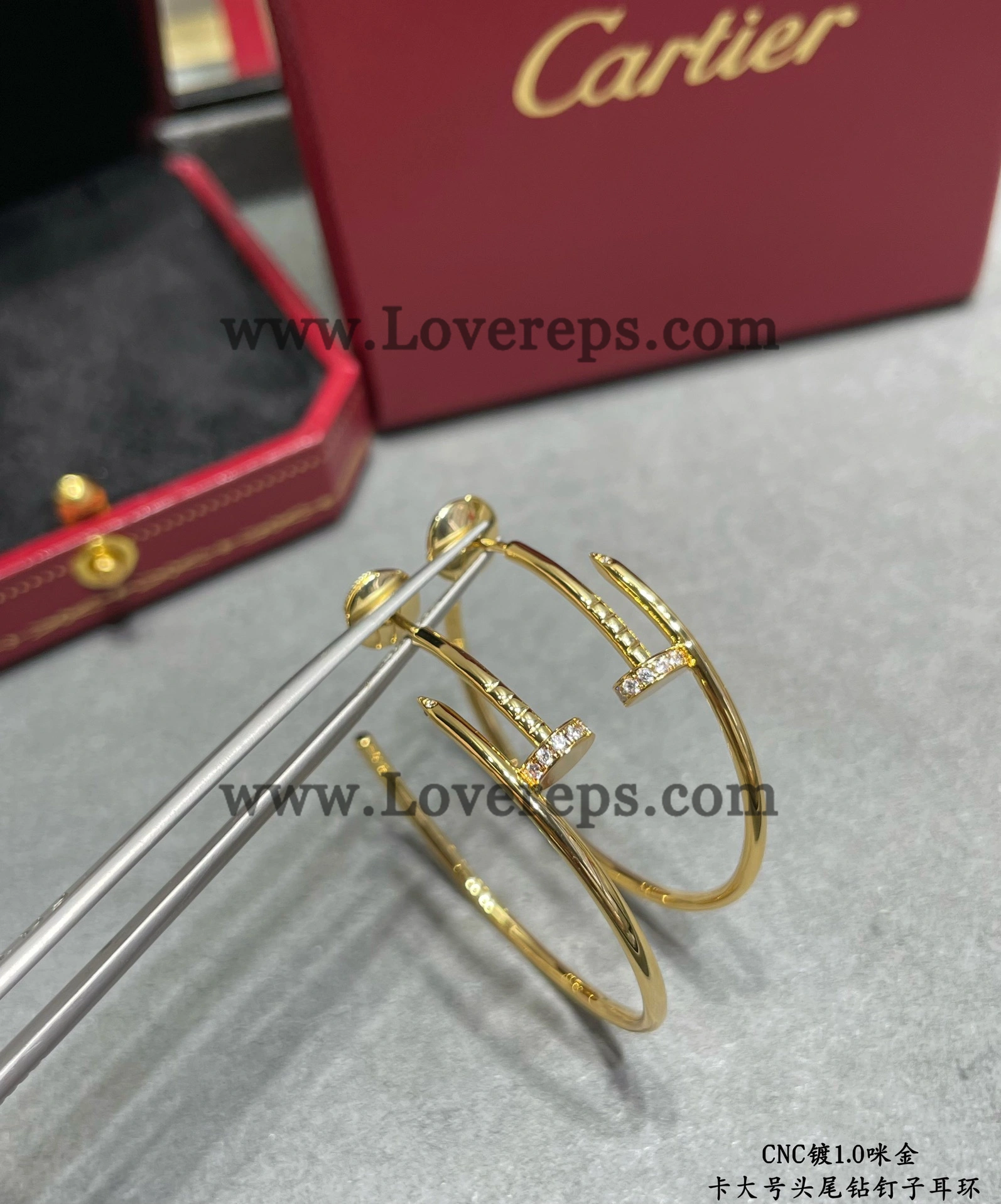 Cartier Juste un Clou Hoop Earrings Large Model with Diamonds Yellow Gold Rose Gold White Gold