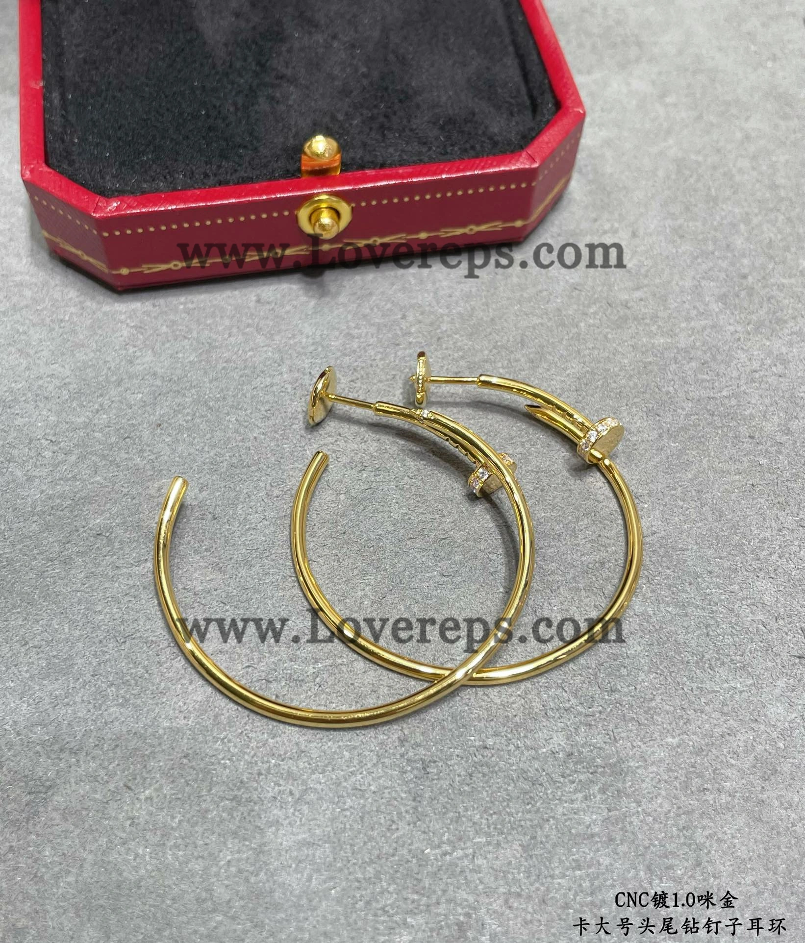 Cartier Juste un Clou Hoop Earrings Large Model with Diamonds Yellow Gold Rose Gold White Gold